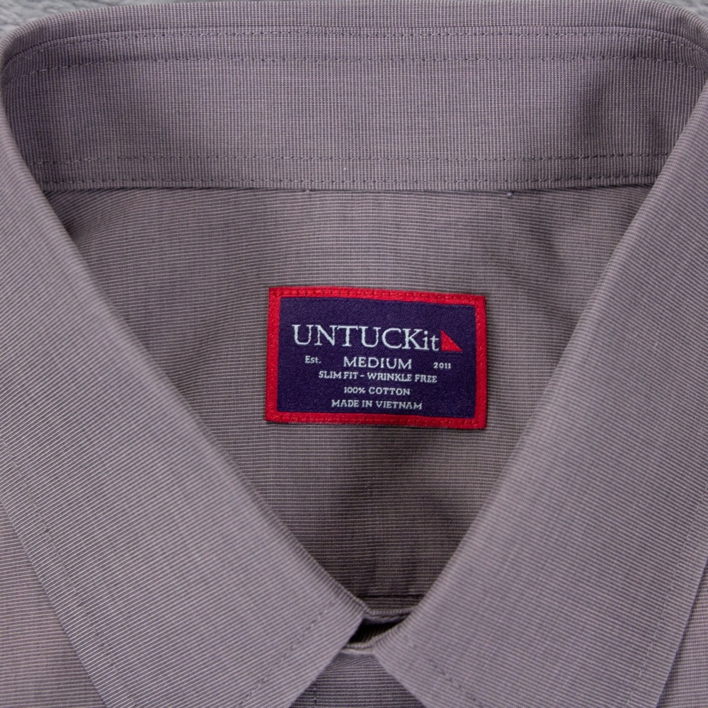 UNTUCKit Sangiovese Mens M Slim Fit Wrinkle Free Shirt Grey - Picture 5 of 12